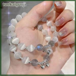 tuokaiguoji Phụ Nữ Thời Trang Giả Opal Chuông Vòng Đeo Tay Tinh Tế Dễ Thương Đính Cườm Vòng Đeo Tay Tinh Thể Tự Nhiên Vòng Đeo Tay Pha Lê Cho Cô Gái Bên Đồ Trang Sức Quà Tặng Phụ Kiện Tinh Tế