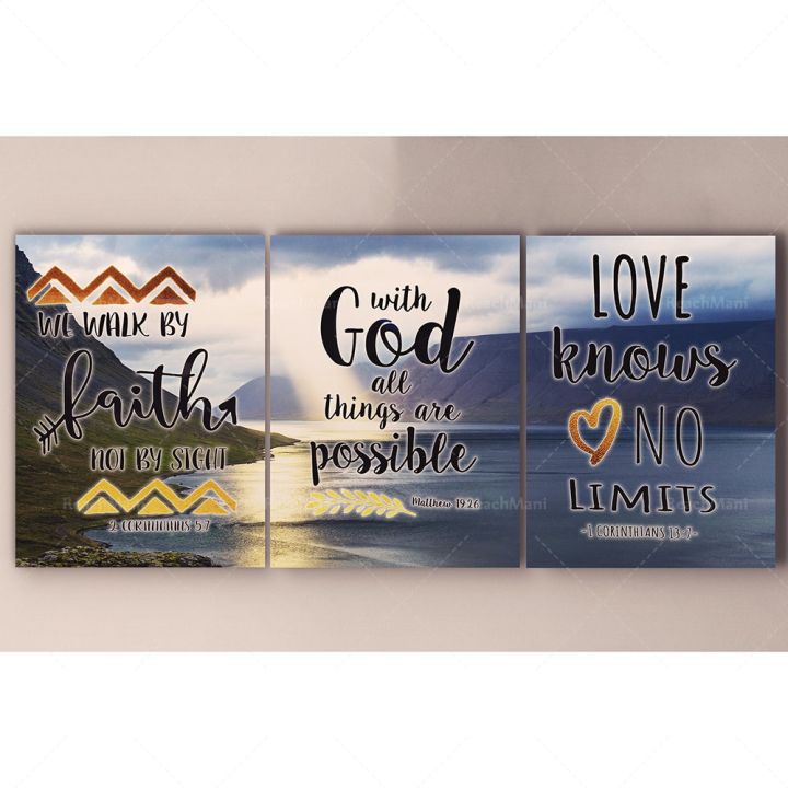 Faith, God, Love, 1 Corinthians 13:7, Christian Wall Decoration Art ...