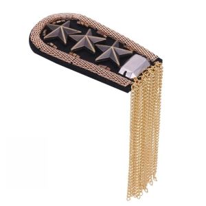 DEER Brooch Tassel Chain Shoulder Board Epaulet Punk Fringe Shoulder Mark Retro Alloy Star Shoulder Flash Suit