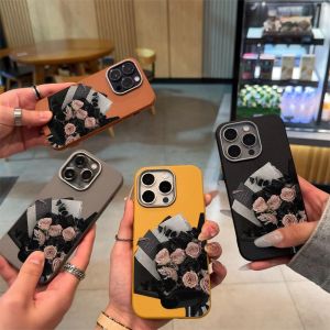 Phone Case For Realme Note 70 70T 50 60 60 C53 C51 C51S C55 C63 C61 C65S C65 C67 12 LITE 10 C71 V11 C75 C73 C75X 15X 14 C85 14T P3 Pink Rose Leather Soft Case Cover PWJK1064A