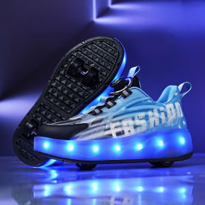 Cross-Border the Skating Shoes Heelys Children Invisible Skates  Charging Flashing Light Ultralight Skate Shoes Fashion Sports
