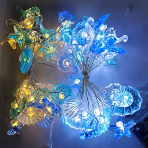 JIJES Room Diy  Room Mixed Light Ocean Theme Birthday For Bedroom Seashell Sea Animals Night Light String Lights Led Light String Lamp