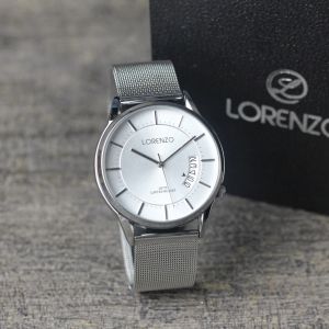 Jam tangan Wanita Lorenzo 1022 tanggal aktif tali rantai pasir analog original