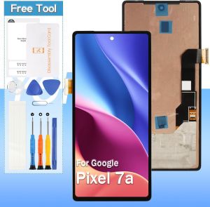 Original for Pixel 7A Screen Replacement AMOLED LCD Display GWKK3 GHL1X G0DZQ G82U8 Touch Screen Replacement Assembly 6.1 LCD Display Black Tools Included