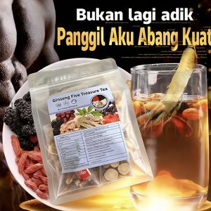 Ginseng Mulberry Wolfberry Red Date Tea -Five Flavors Herbal Mixed Formula Caffeine-Free Dried Fruit Tea Bags No Added Sugar No Additives