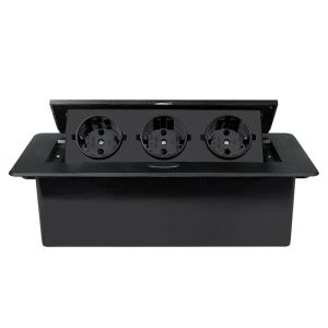 STOP KONTAK MEJA POP UP SOCKET3LUBANG HITAM/Desk outlet- Solusi Praktis untuk Kebutuhan Listrik Anda