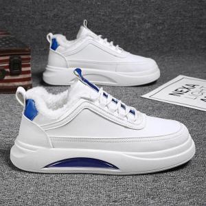 【recommend! ! 】Fleece Popular Thick-soled White Shoes Warm Sports Casual  Super  in Winter