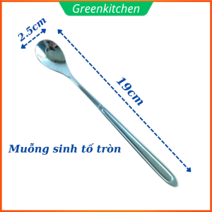 Thìa inox cán dài muỗng khuấy sinh tốthìa chanh inox không gỉ cán dày sáng bóng