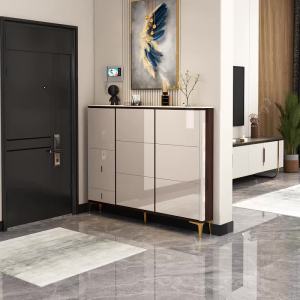 Hot Sale， 17CM ultra-thin shoe cabinet flip shoe cabinet door rear shoe cabinet entrance door against the wall corridor narrow side shoe cabinet with shoe changing bench