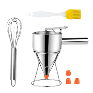 Máy trộn và chia bột bánh kếp và bánh quế công cụ làm thiết kế bằng thép không gỉ với chân đế và dễ dàng vệ sinh tiện lợi