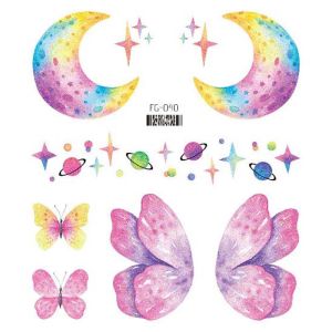 HUIHEYU Beauty Tool Arm Foot Glitter Butterfly Body Art Wrist Neck Moon Temporary Tattoos Wings Fake Tattoo Butterfly Tattoo Stickers Flowers Tattoo Stickers