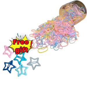 Free gift 2000Pcs/Bag Colorful Big Disposable Hair Bands Scrunchie/Girl Elastic Rubber Band Hair Tie