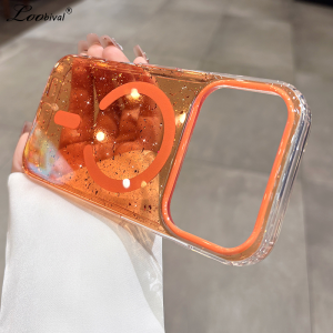 Glitter for Magsafe Transparent Ultra Slim Case for iPhone 17 16 Pro Max 15 14 13 Air  Bling Candy Color Clear Cover