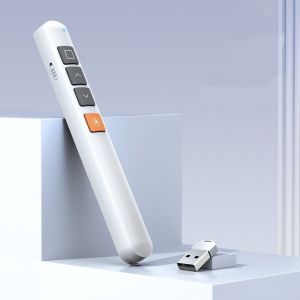 NEXTGENYUN 2.4GHz Wireless Presentation Clicker Hyperlink Infrared Remote  Pointer High-quality Black Multimedia Page Turner Office Teaching