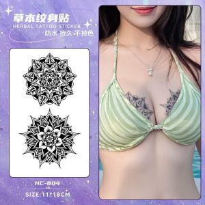 Mandala Temporary Chest Tattoo Stickers 8Pcs | Waterproof Body Art Sticker for Party Beach Outfit