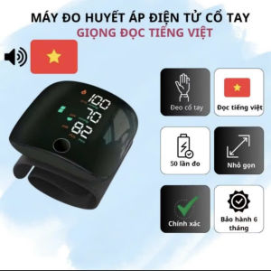 Máy Đo Huyết Áp Cổ Tay Thông Minh Màn Hình LED Giọng Nói Tiếng Việt Bản Sạc Pin Tiện Lợi