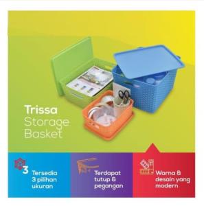 [L] Trissa Keranjang Penyimpanan dengan Penutup / Storage Basket Kotak