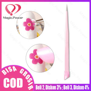 1 Pcs Pinset Stiker Kuku Pinset Lurus Pinset Baja dengan Silikon Menekan Kepala Nipper DIY Nail Art Alat
