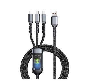 100w 120w 3 In 1 Super Charging Cable 6a Micro Usb Type C Fast Charger Type-C Cable Data Chart For All Smart Phone
