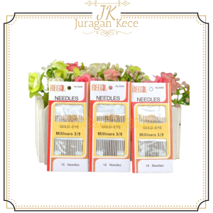 JUKE Jarum Jahit Regal 3/9 Isi 16 Pcs Jarum Jahit Tangan Gold Eye Milliners Needles