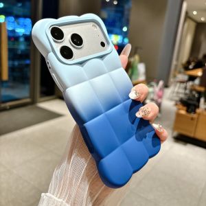 Luxury Gradient Silicone Soft Cloud Shape Phone Case For iPhone 13 14 15 16 17 18 Pro Max Shockproof Candy Color Bumper Cover
