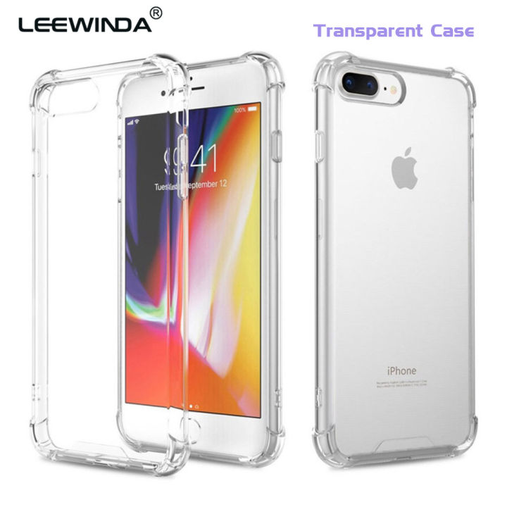 LEEWINDA For iPhone 5S SE 6S Plus SE 2020 Phone Case,For iPhone X  XR XS Max Cases,Luxury Shockproof Bumper Transparent Silicone Clear