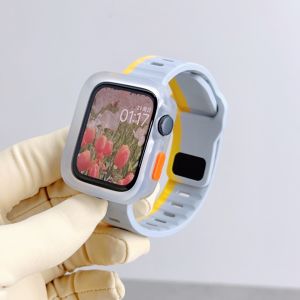 Case+Strap For Apple Watch Ultra 2 49mm 44mm 40mm 45mm 41mm Silicone watchband bracelet correa cover for iWatch series 8 9 7 6 SE 5 4