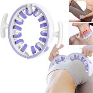 PANG8 Multifunctional Ring Leg Massager Detachable Handles 360° Wrap Around Manual Massage Roller Slimming Relaxation Adjustable Muscle Massager Tool Full Body Massage