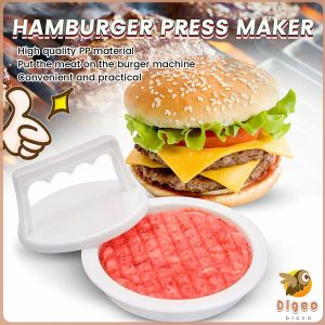 Digeo Creative Hamburger Meat Press Maker DIY Mold Kitchen Tool Round Meat Patties Mould