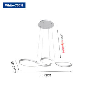 100CM Music Notes Pendant Light Kitchen Island Lamp 70-Watt Modern Tri Color Chandelier Ceiling Light Living Room Dim Light