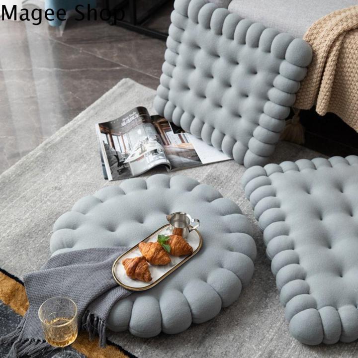 MAGEE Square Biscuit Shape Plush Seat Cushion Creative Solid color