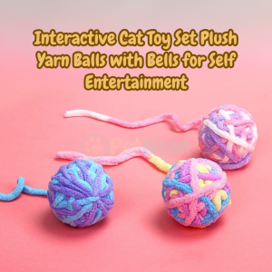 Interactive Cat Yarn Ball Toy with Bell – Durable Plush Rope Toy