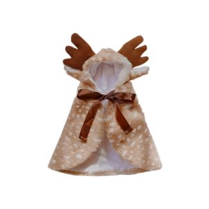 OUTOPEN Warm Cat Elk Cloak Plush Decorative Christmas Elk Cape Puppy Xmas Cloak Soft Elk Dog Shawl Winter