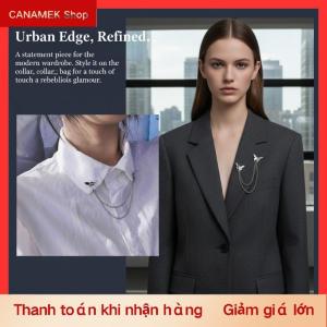 CS Punk Phong Cách Bướm Trâm Pin Với Dây Chuyền Và Tua Cho Nam Giới Phụ Nữ Hip Hop Đường Phố Thời Trang Phụ Kiện