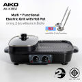 AIKO AK-K3832 สีดำ เตาชาบูสองช่อง พร้อม กระทะปิ้งย่าง 1700W รับประกัน 2 ปี เตาชาบู เตาปิ้งย่าง เตาปิ้งย่างไฟฟ้า หม้อชาบู หม้อต้มสุกี้. 