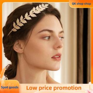 ✨QK shop✨ New Retro Gold Color Leaf Headband Headpiece Crown Tiara Headdress Goddess Greek Head Jewelry Bride Wedding Hair Accessories