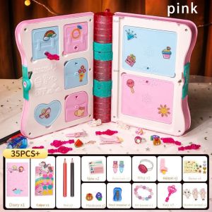 Girls Magic Notebook and Castle Magic Notebook Toys 5 Surprise Opening Music Treasure Box for Kid