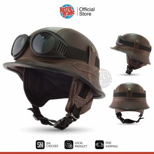 Helm Retro Vintage Vespa Nazichips Cewek Cowok Aesthetic Kacamata Hitam Polos