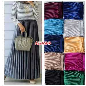 ROK PLISKET BLUDRU PANJANG DEWASA PREMIUM / ROK BLUDRU VELVET PREMIUM