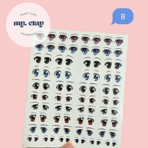 Hình dán mắt Chibi - Figure tạo hình đất sét decal dán nước