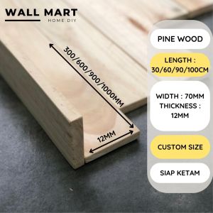 NEW Kayu pine 12mm thickness length 300/600/900mm/ SIAP KETAM seni papan pine kayu/craft tangan
