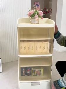 Plastic Storage Cabinet Portable Drawer Cabinet With Wheel Living Room Snack Storage Cabinet