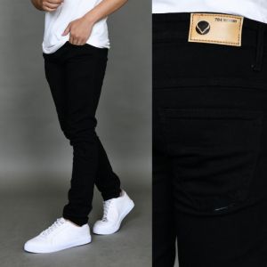 TURUN HARGA - Celana Jeans Pria Lelaki Dewasa Hitam Pensil Slimfit Slim Fit Slimpit Slim Pit Skinny Stretch Street Setrit Strit Karet Melar / Jins Panjang / Jens / Cowok / Murah / Keren / Gaul / Item Polos / Terbaru 2024