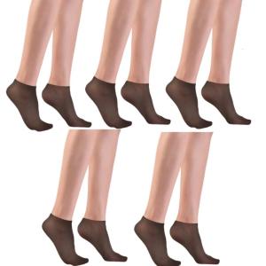 5 Pairs Sheer Stockings Womens Ankle Socks Ultra Thin Nylon Cooling Comfort Low Cut Short Socks for Everyday Wear