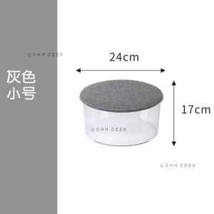 OHHDEER Stackable Transparent Toys Storage Box Cylindrical Plastic Organizer Seated Dust-proof Model Doll Sundries Box