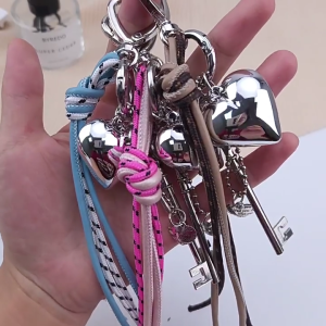 Unique Braided PU Leather Keyring Pendant Stylish Handbag Chain Decoration Multi Color Selection for Trendy Youth