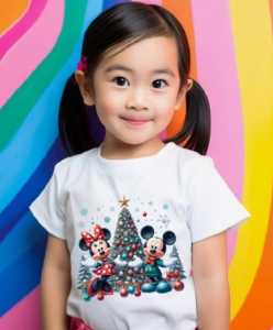 Paket Kaos Anak Lengan Pendek 5 pcs Tema Natal Usia 1-8 Tahun Laki Laki dan Perempuan Bahan Katun Combed 30S