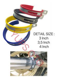 KLEMAN KLEM KNALPOT UKURAN 3 / 3.5 / 4 INCH BREKET BRACKET KeNALPOT RACING MOTOR UNIVERSAL 35 INCI Kenalpot Breket Pangkon Knalpot Universal Vario Nmax Beat Vixion CB150R Scoopy Breket Silincer karet tahan panas TSUGIGI MIO NINJA SATRIA FU R15 BYSON
