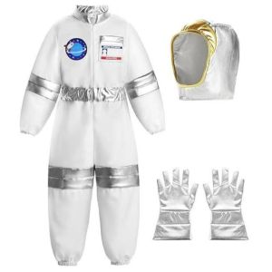 FOUNDTWO Astronaut Outfit Children Space Pilot Suit Kids Pilot Costume Space Theme Halloween Costume Set Themed Party Dress Up Pilot Role Play Costume Halloween Birthday