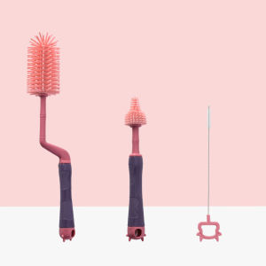 3pcs Baby Bottle Brush Pacifier Bottle Brush Straw Ceaning Brush 360 Degree Cleaning Milk Bottle Cleaning Brush